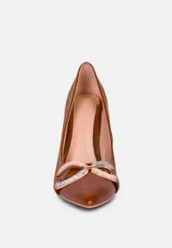 COCKTAIL Buckle Embellished Stiletto Pump Shoes In Camel 10 COCKTAIL Buckle Embellished Stiletto Pump Shoes In Camel -Her Shoe World COCKTAILDiamanteStilettoPumpShoesinCamel RCSH3868Camel 3