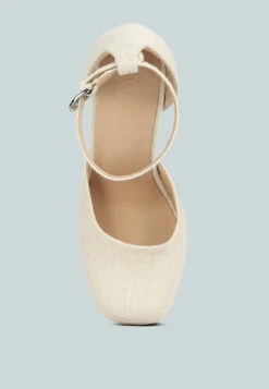 COSETTE Diamante Embellished Ankle Strap High Block Heel Sandals In Off White -Her Shoe World COSETTEDiamanteEmbellishedAnkleStrapHighBlockHeelSandalsinOffWhite RCSH4185OffWhite 2