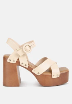 CRISTINA Cross Strap Embellished Heels In Beige 11 CRISTINA Cross Strap Embellished Heels In Beige -Her Shoe World CRISTINACrossStrapEmbellishedHeelsinBeigeRCSH4210Beige 1