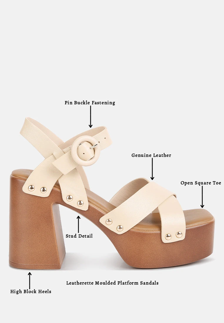 CRISTINA Cross Strap Embellished Heels In Beige 10 CRISTINA Cross Strap Embellished Heels In Beige - Image 8