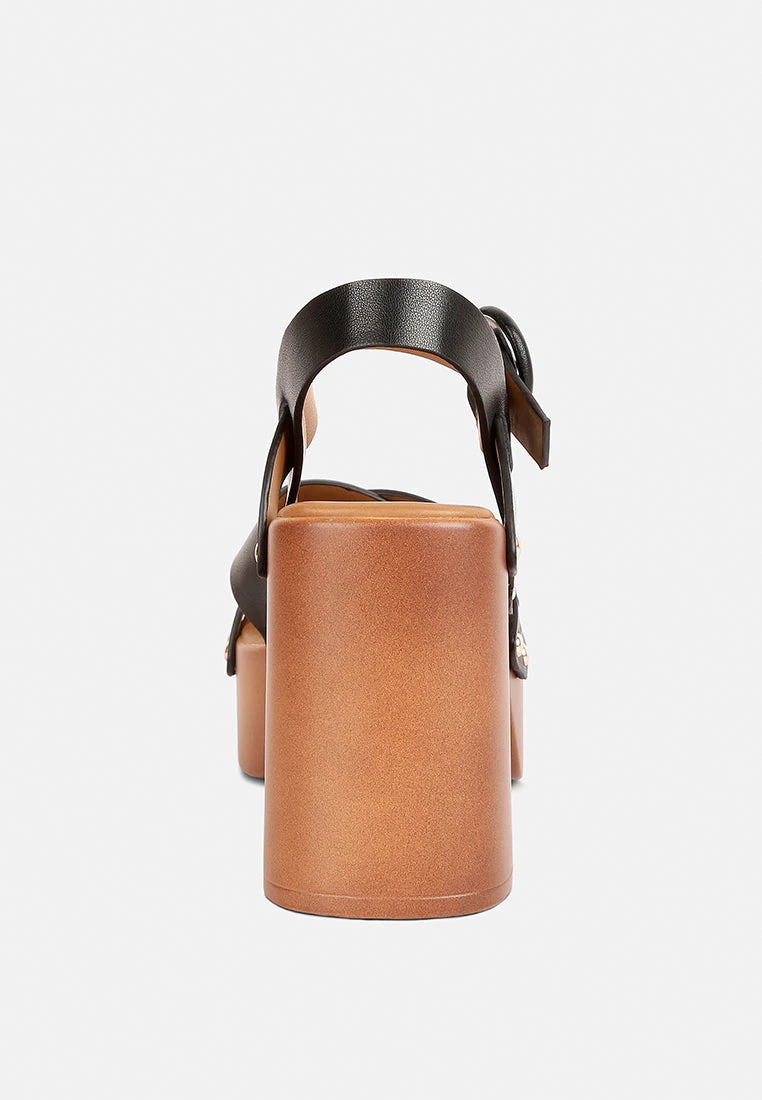 CRISTINA Cross Strap Embellished Heels In Black 7 CRISTINA Cross Strap Embellished Heels In Black - Image 5