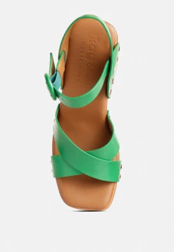 CRISTINA Cross Strap Embellished Heels In Green -Her Shoe World CRISTINACrossStrapEmbellishmentheelsinGreenRCSH4210Green 1