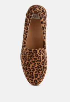 Cacani Leopard Print Heeled Loafers -Her Shoe World CacaniLeopardPrintHeeledLoafersRCSH5640LEOPARD 1