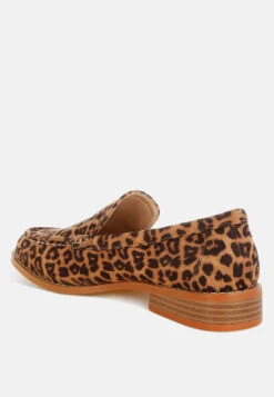 Cacani Leopard Print Heeled Loafers -Her Shoe World CacaniLeopardPrintHeeledLoafersRCSH5640LEOPARD 6