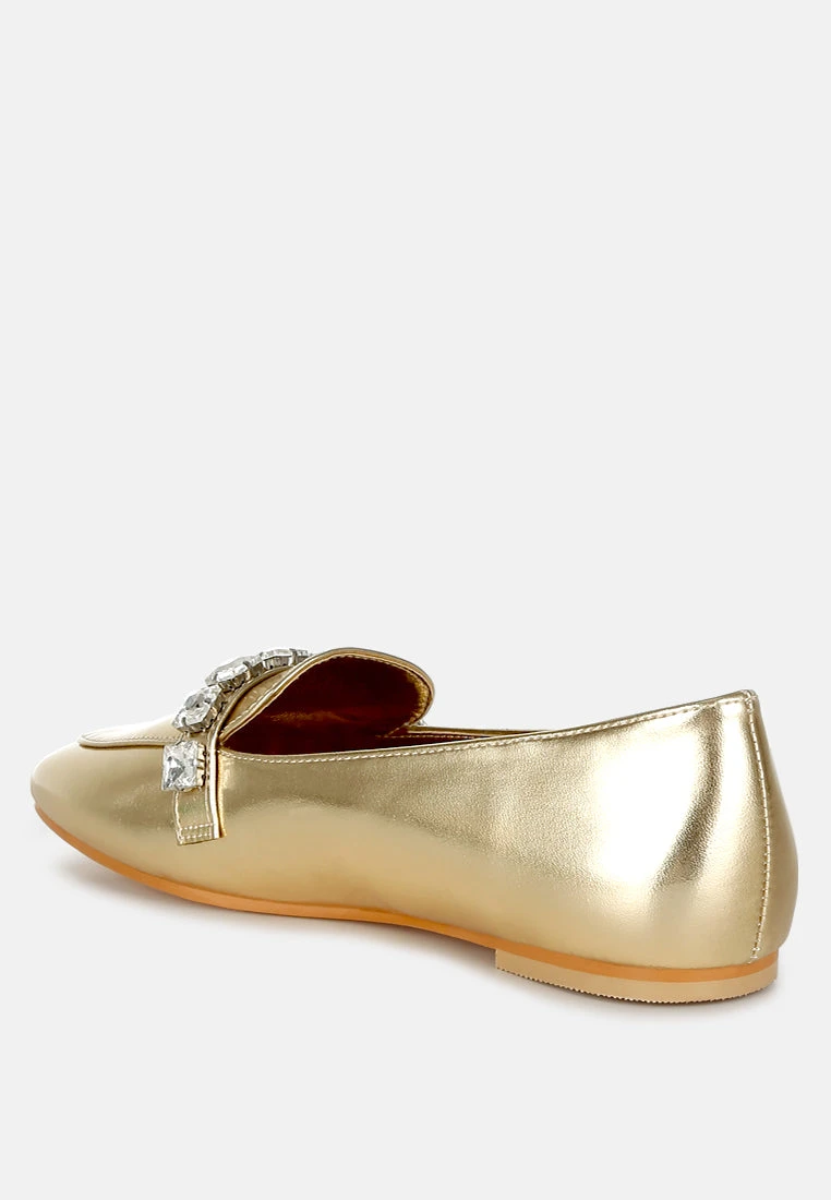 Celosia Metallic Diamante Strap Loafers 5 Celosia Metallic Diamante Strap Loafers - Image 3