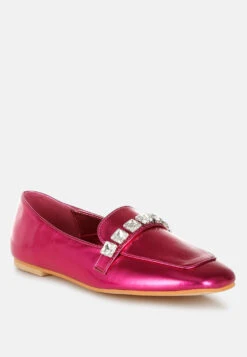 Celosia Metallic Diamante Strap Loafers 29 Celosia Metallic Diamante Strap Loafers -Her Shoe World Celosia Metallic Diamante Strap Loafers 2