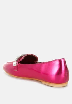 Celosia Metallic Diamante Strap Loafers 30 Celosia Metallic Diamante Strap Loafers -Her Shoe World Celosia Metallic Diamante Strap Loafers 3