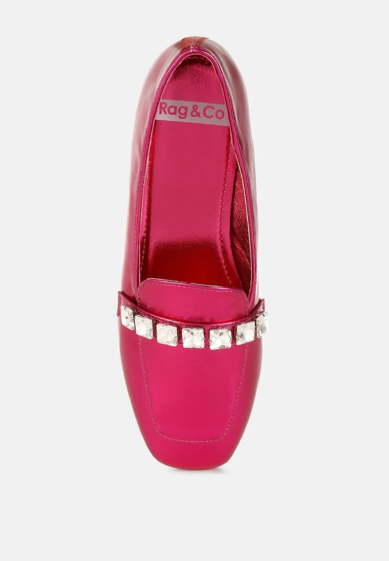 Celosia Metallic Diamante Strap Loafers 12 Celosia Metallic Diamante Strap Loafers - Image 10