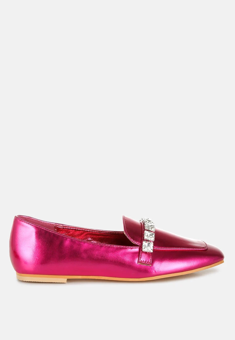 Celosia Metallic Diamante Strap Loafers 8 Celosia Metallic Diamante Strap Loafers - Image 6