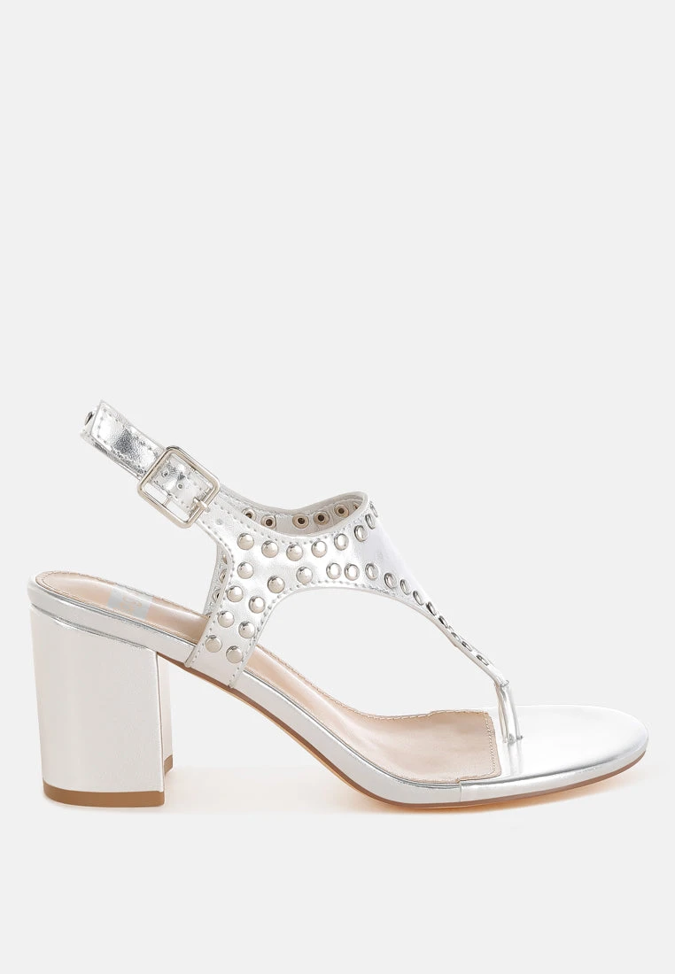 Chan Metallic Studded Statement Heels 3 Chan Metallic Studded Statement Heels