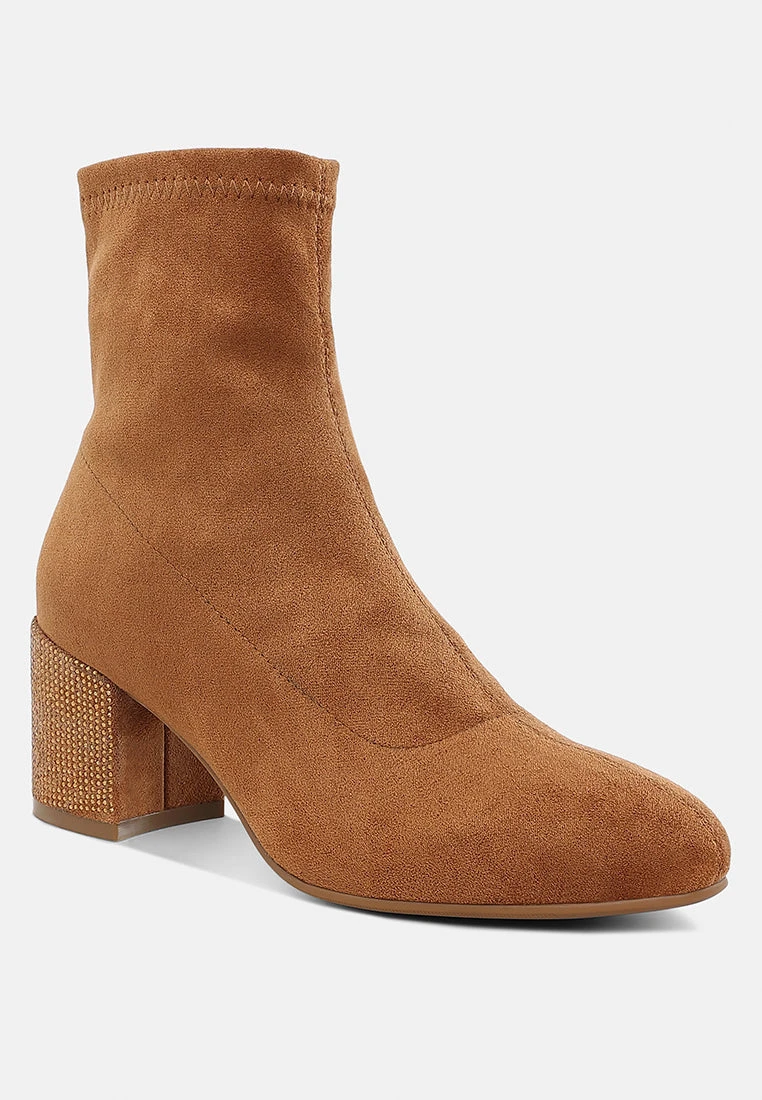 Chena Rhinestones Embellished Block Heel Boots 4 Chena Rhinestones Embellished Block Heel Boots - Image 2