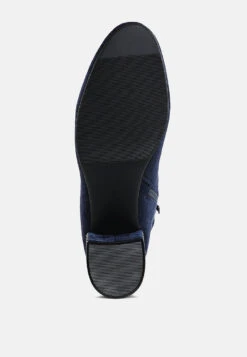 Chena Rhinestones Embellished Block Heel Boots 27 Chena Rhinestones Embellished Block Heel Boots -Her Shoe World Chena Rhinestones Embellished Block Heel Boots RCSH5298 NAVY 4