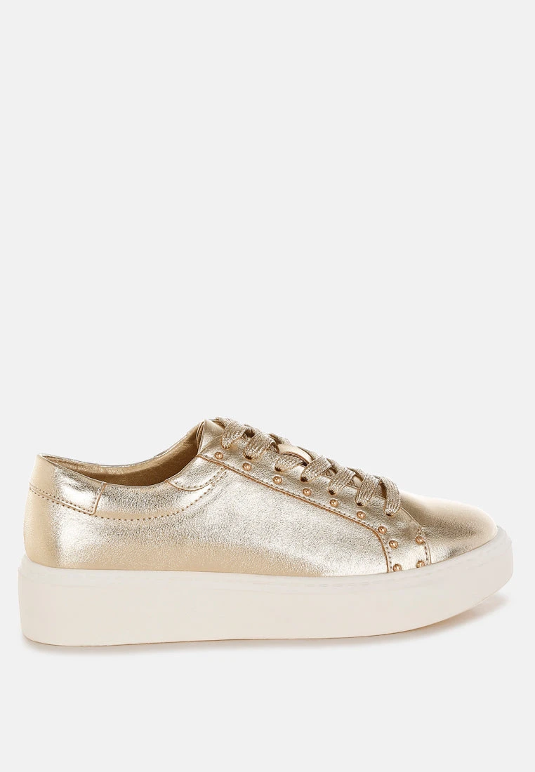 Cincinati Metallic Pleather Chunky Sneakers 2 Cincinati Metallic Pleather Chunky Sneakers