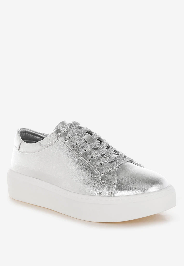 Cincinati Metallic Pleather Chunky Sneakers 8 Cincinati Metallic Pleather Chunky Sneakers - Image 7