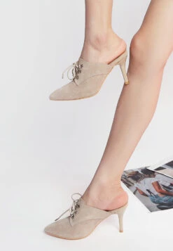 Miladi Genuine Suede Leather Stiletto Mules 25 Miladi Genuine Suede Leather Stiletto Mules -Her Shoe World Creative Images RCSH5366 BEIGE b2b8a1a0 538d 4b41 85c8 7b894ea7faa1