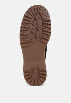 Cuckatoos Chunky Real Suede Leather Oxford Loafers -Her Shoe World CuckatoosChunkySuedeOxfordLoafersRCSH5815BLACK 7