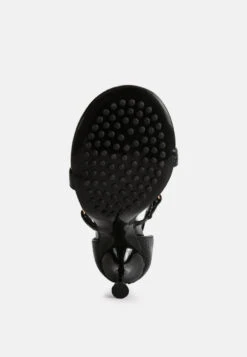 DAKOTA Metal Chain Embellishment Sandals In Black 17 DAKOTA Metal Chain Embellishment Sandals In Black -Her Shoe World DAKOTABlackMetalChainMidHeelSandals RCSH3144 Black 6