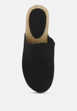 DARCIE Black Suede Clogs 13 DARCIE Black Suede Clogs -Her Shoe World DARCIESuedeClogs RCSH2242 black 2