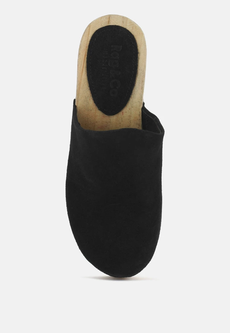 DARCIE Black Suede Clogs 8 DARCIE Black Suede Clogs - Image 6