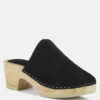 DARCIE Black Suede Clogs -Her Shoe World DARCIESuedeClogs RCSH2242 black 6