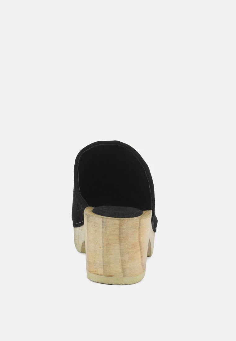 DARCIE Black Suede Clogs 7 DARCIE Black Suede Clogs - Image 5