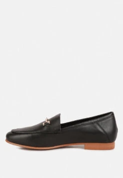 DARETH Horsebit Flat Heel Loafers In Black 13 DARETH Horsebit Flat Heel Loafers In Black -Her Shoe World DARETHHorsebitFlatHeelLoafersinBlackRCSH4076Black 3