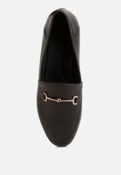 DARETH Horsebit Flat Heel Loafers In Black 15 DARETH Horsebit Flat Heel Loafers In Black -Her Shoe World DARETHHorsebitFlatHeelLoafersinBlackRCSH4076Black 7
