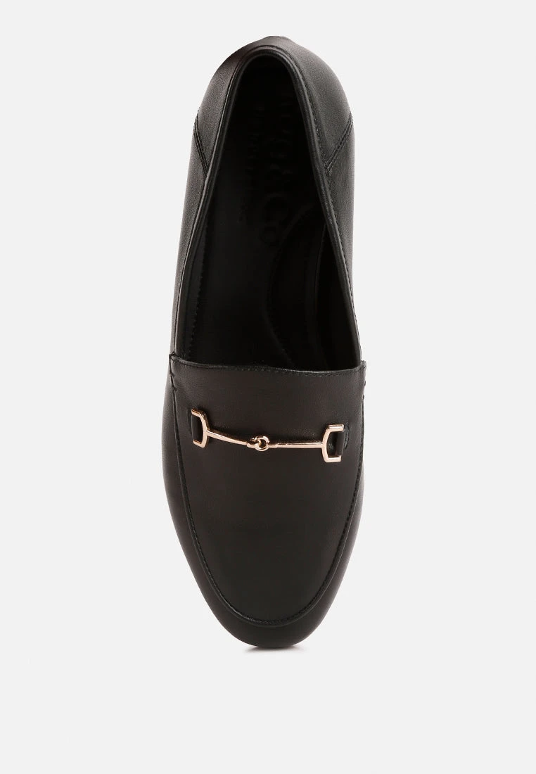 DARETH Horsebit Flat Heel Loafers In Black 8 DARETH Horsebit Flat Heel Loafers In Black - Image 6