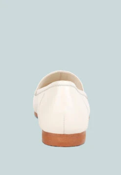 DARETH Horsebit Flat Heel Loafers In Off White -Her Shoe World DARETHHorsebitFlatHeelLoafersinOffWhiteRCSH4076OffWhite 6