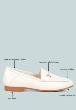 DARETH Horsebit Flat Heel Loafers In Off White -Her Shoe World DARETHHorsebitFlatHeelLoafersinOffWhiteRCSH4076OffWhite 8