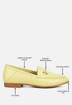 DARETH Horsebit Flat Heel Loafers In Yellow 17 DARETH Horsebit Flat Heel Loafers In Yellow -Her Shoe World DARETHHorsebitFlatHeelLoafersinYellowRCSH4076Yellow 10