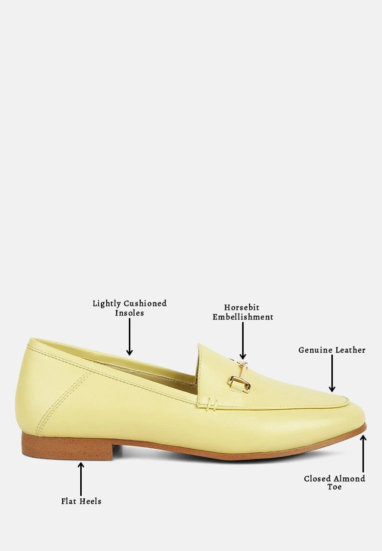 DARETH Horsebit Flat Heel Loafers In Yellow 10 DARETH Horsebit Flat Heel Loafers In Yellow - Image 8