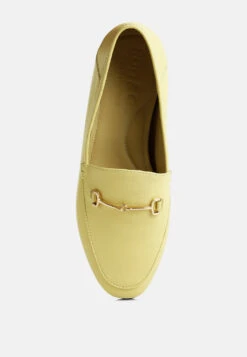 DARETH Horsebit Flat Heel Loafers In Yellow 15 DARETH Horsebit Flat Heel Loafers In Yellow -Her Shoe World DARETHHorsebitFlatHeelLoafersinYellowRCSH4076Yellow 11