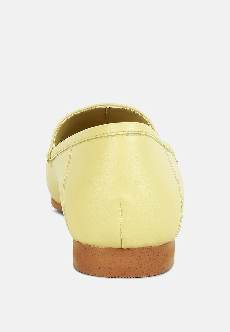 DARETH Horsebit Flat Heel Loafers In Yellow 7 DARETH Horsebit Flat Heel Loafers In Yellow - Image 5