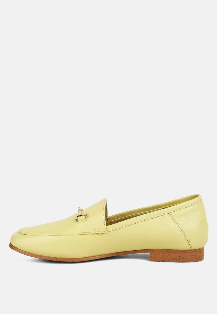 DARETH Horsebit Flat Heel Loafers In Yellow 6 DARETH Horsebit Flat Heel Loafers In Yellow - Image 4