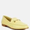 DARETH Horsebit Flat Heel Loafers In Yellow -Her Shoe World DARETHHorsebitFlatHeelLoafersinYellowRCSH4076Yellow 7