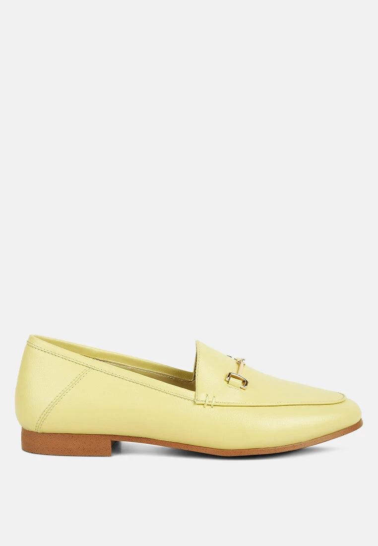 DARETH Horsebit Flat Heel Loafers In Yellow 4 DARETH Horsebit Flat Heel Loafers In Yellow - Image 2