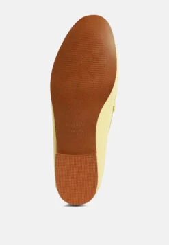 DARETH Horsebit Flat Heel Loafers In Yellow 16 DARETH Horsebit Flat Heel Loafers In Yellow -Her Shoe World DARETHHorsebitFlatHeelLoafersinYellowRCSH4076Yellow 9