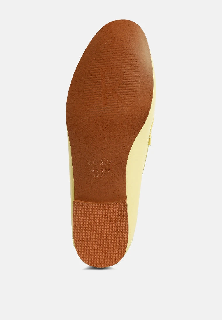 DARETH Horsebit Flat Heel Loafers In Yellow 9 DARETH Horsebit Flat Heel Loafers In Yellow - Image 7