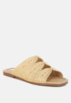 Daisy Doe Raffia Square Toe Flats -Her Shoe World Daisy Doe Raffia Square Toe Flats RCSH5615 BEIGE 4