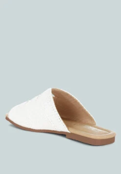 Daisy Doe Raffia Square Toe Flats -Her Shoe World Daisy Doe Raffia Square Toe Flats RCSH5615 WHITE 2