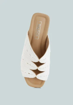 Daisy Doe Raffia Square Toe Flats -Her Shoe World Daisy Doe Raffia Square Toe Flats RCSH5615 WHITE 5