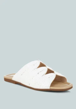 Daisy Doe Raffia Square Toe Flats -Her Shoe World Daisy Doe Raffia Square Toe Flats RCSH5615 WHITE 7