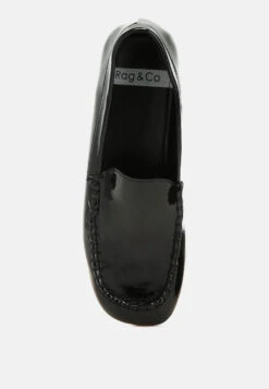 Dama Patent Pleather Loafers 22 Dama Patent Pleather Loafers -Her Shoe World Dama Patent Pleather Loafers RCSH5121 BLACK 2