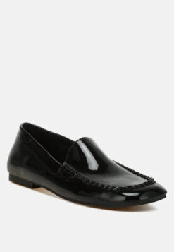 Dama Patent Pleather Loafers 20 Dama Patent Pleather Loafers -Her Shoe World Dama Patent Pleather Loafers RCSH5121 BLACK 6