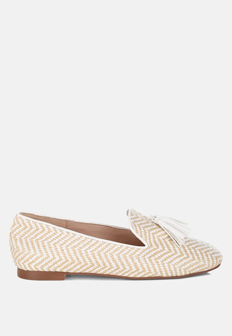 Dara Raffia Tassels Detail Loafers 3 Dara Raffia Tassels Detail Loafers