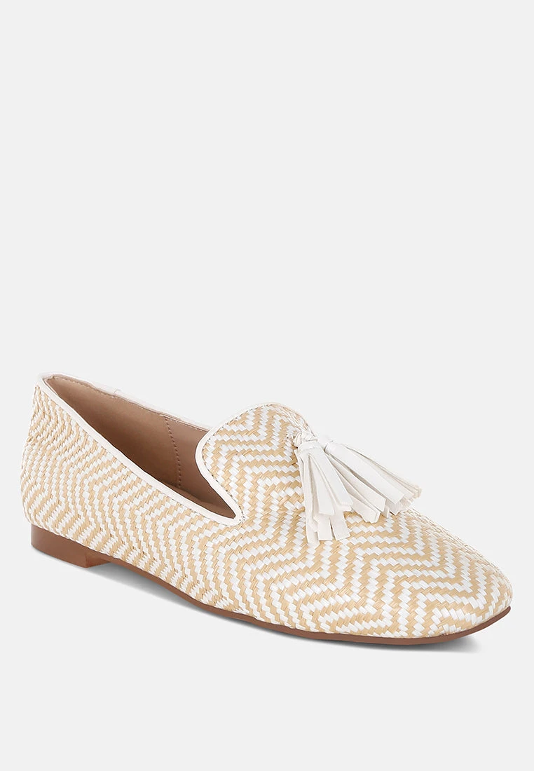 Dara Raffia Tassels Detail Loafers 4 Dara Raffia Tassels Detail Loafers - Image 2