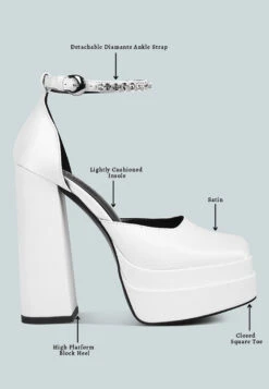 MARTINI White Sky High Platform Sandals 19 MARTINI White Sky High Platform Sandals -Her Shoe World Dark Grey