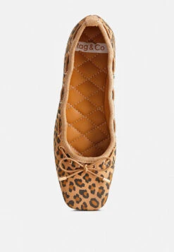 Darlow Drawstring Bow Ballerinas -Her Shoe World Darlow Leopard Drawstring Bow Ballerinas RCSH4836 leopard 1