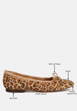 Darlow Drawstring Bow Ballerinas -Her Shoe World Darlow Leopard Drawstring Bow Ballerinas RCSH4836 leopard 2